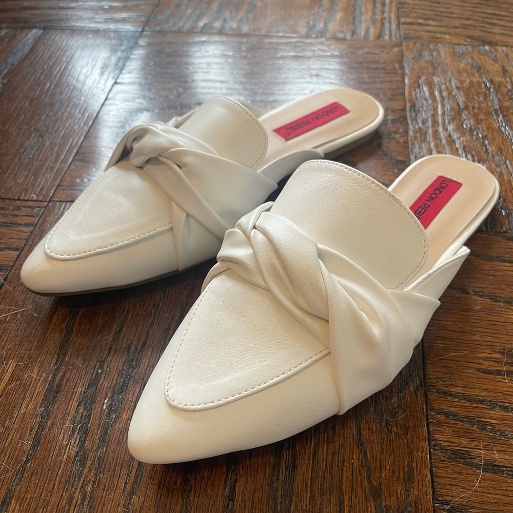 White London Rebel Mule Flats